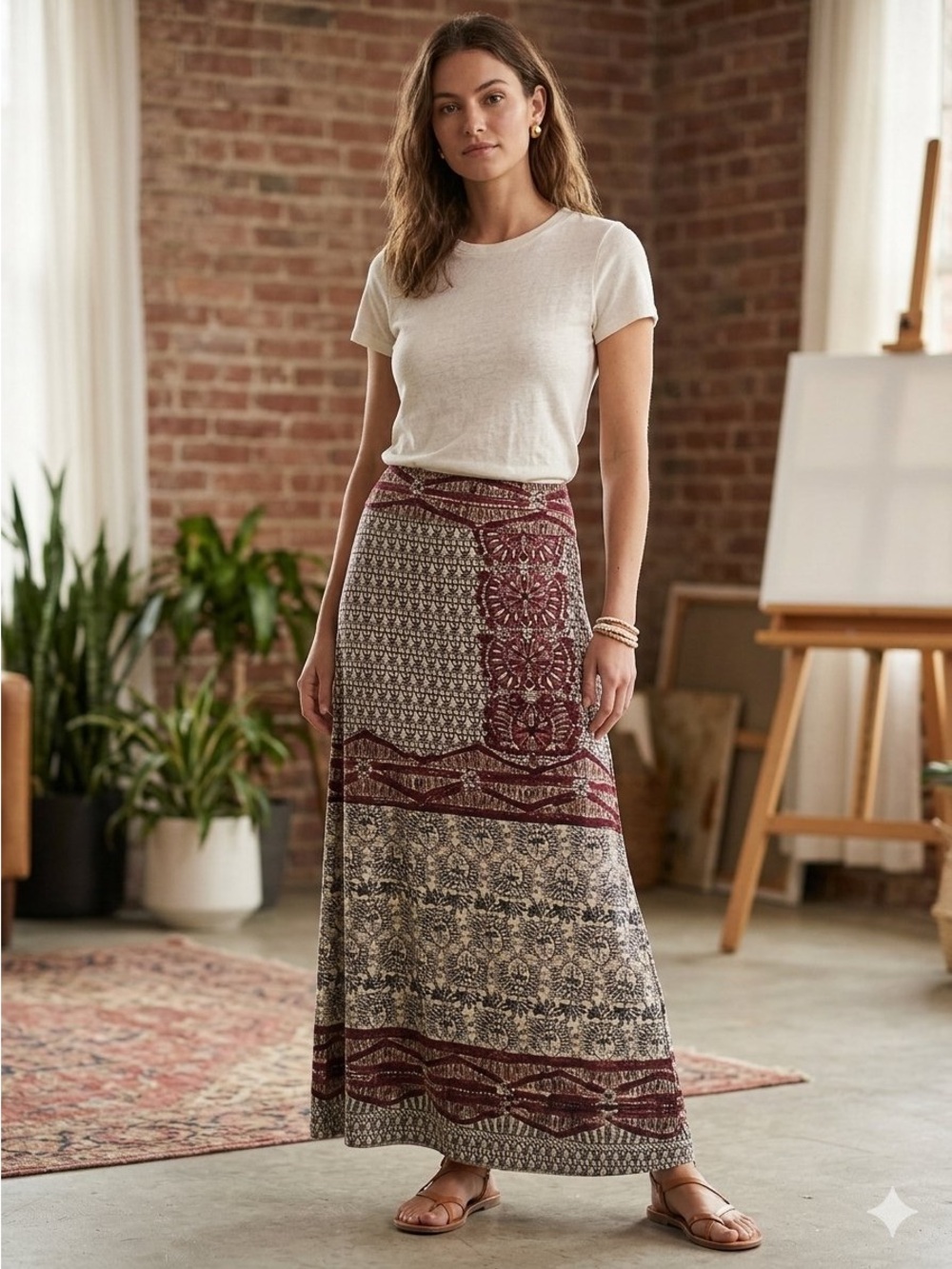 Max Studio Aztec Maxi Skirt